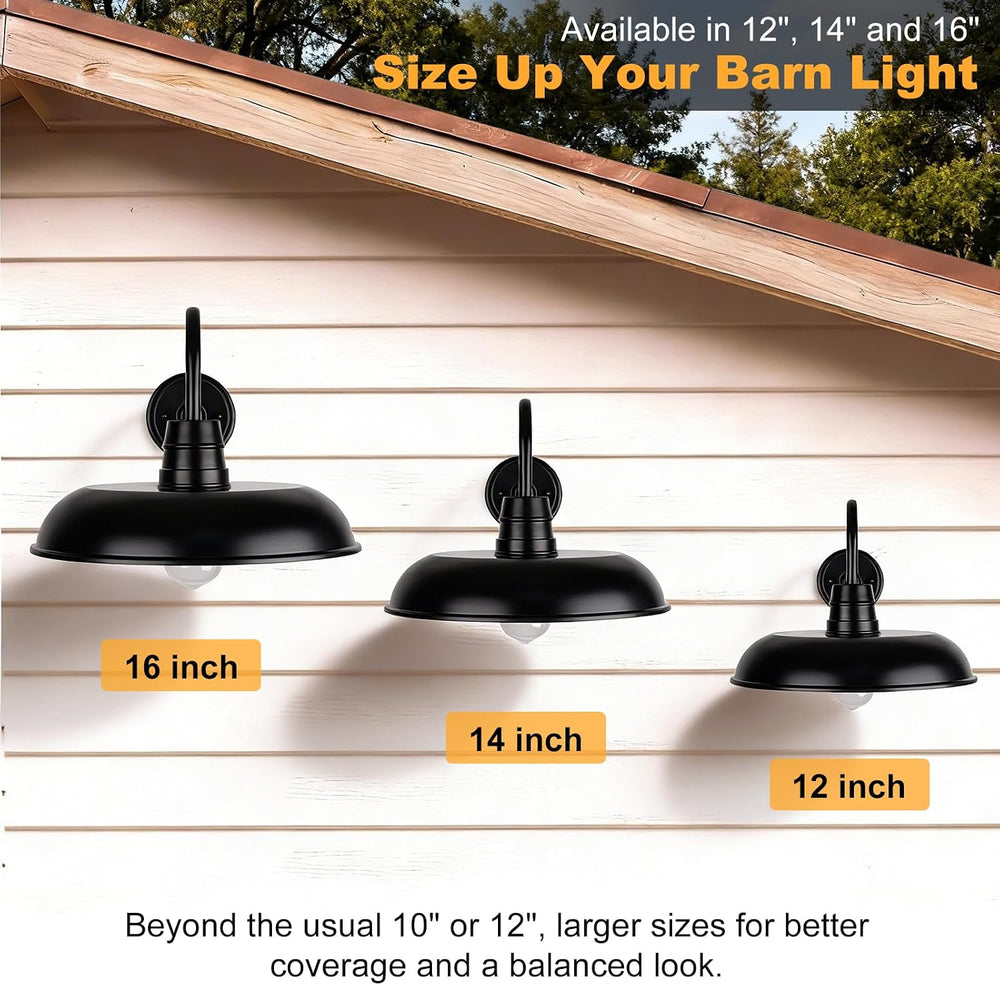 FILIYANO Farmhouse Barn Gooseneck Outdoor Light Fixtures, 14 Inch, 2 Pack