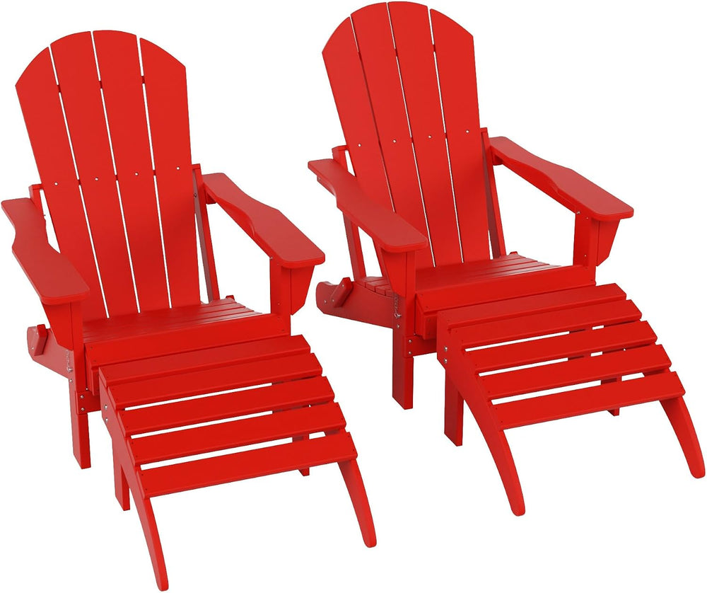 WestinTrends Malibu Outdoor Lounge Chair Set, 4-Pieces Adirondack Chair Set o...