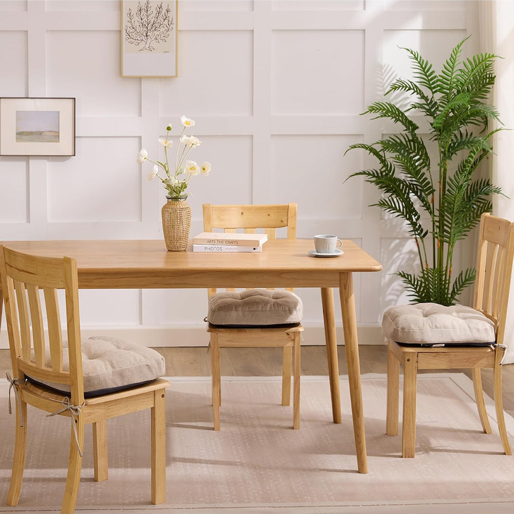 IASEAHK Memory Foam Dining Chair Cushions, Beige, 16.5"x16.5"x3.5&q...