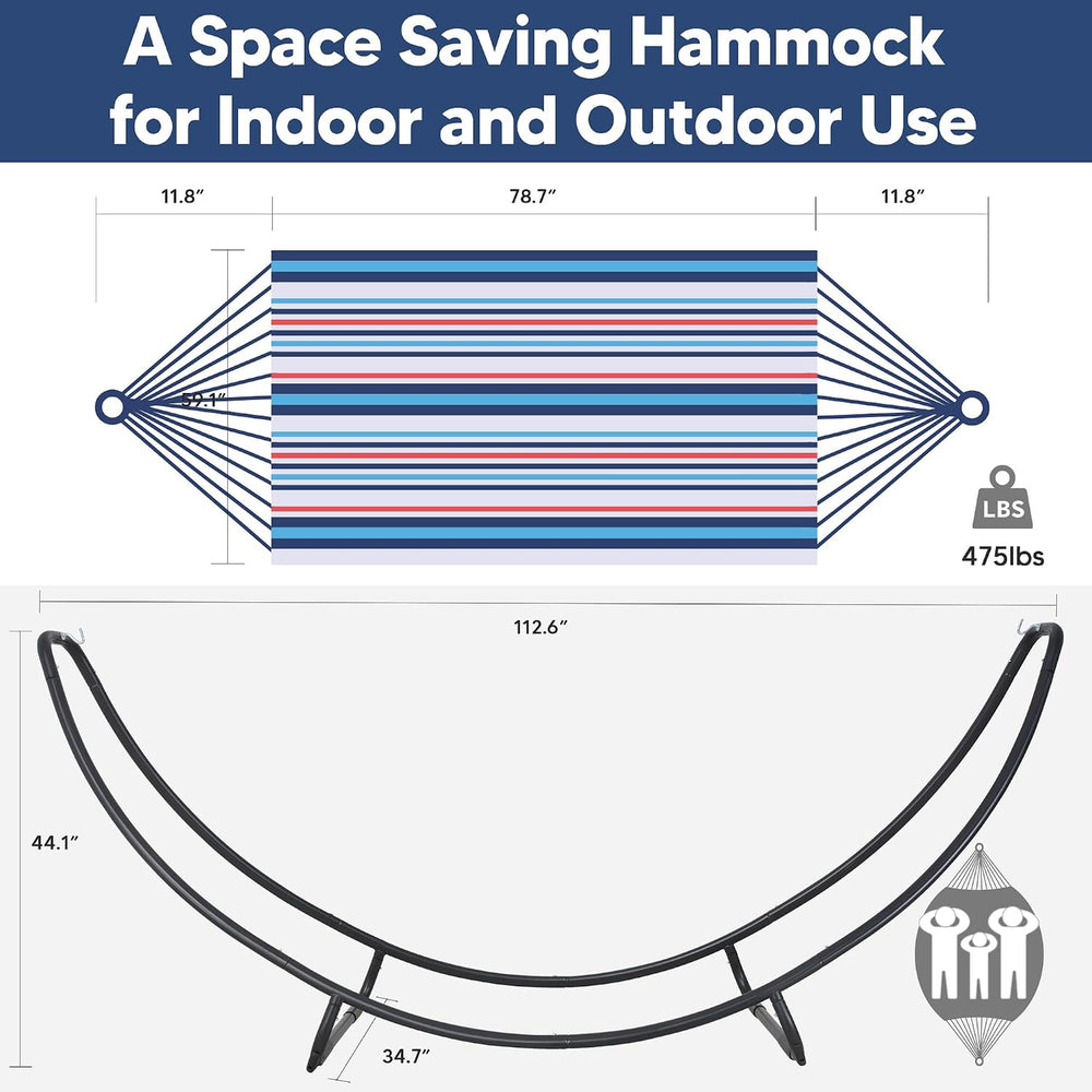 SUNCREAT 2 Person Hammock with Stand, Space Saving Free Standing Hammock with...