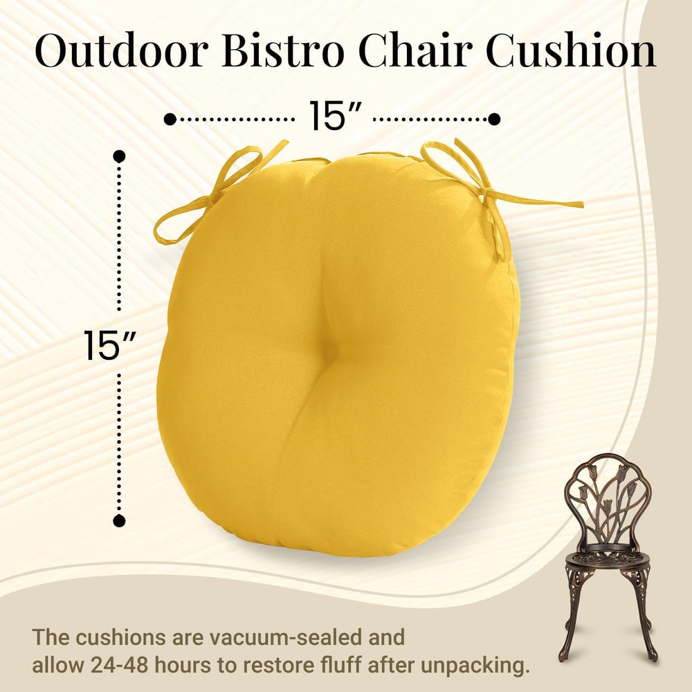 downluxe Bistro Chair Cushions for Patio Furniture, Water-Resistant Round Out...