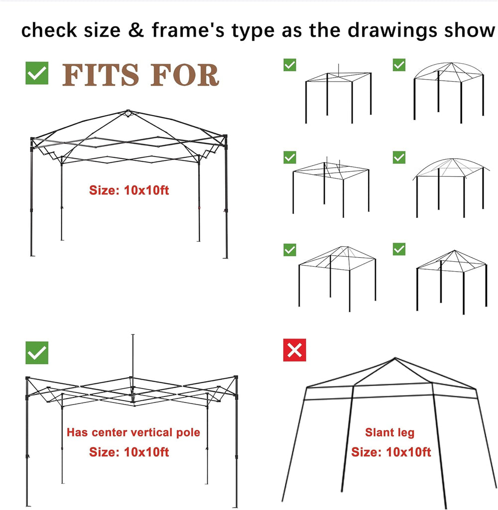 SCOCANOPY Replacement Mesh sidewall for Most 10x10 Canopy Or Gazebo,Tent,(Bla...