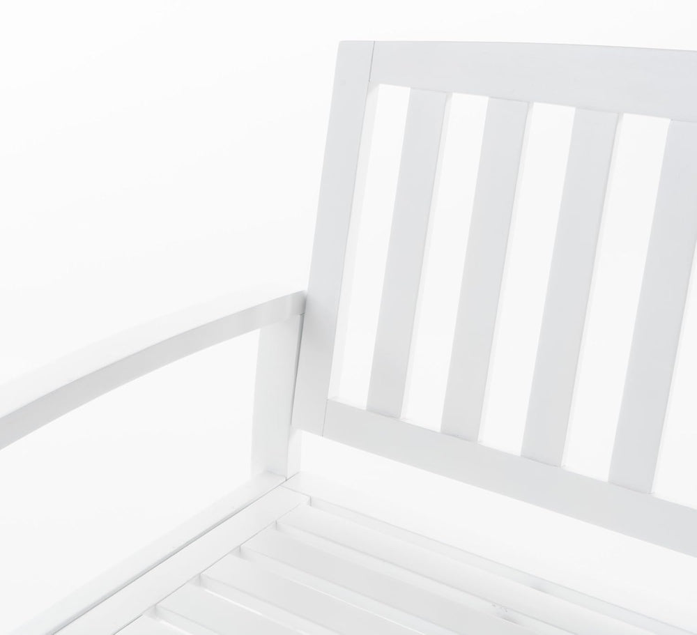 Christopher Knight Home Loja Outdoor Acacia Wood Bench, Pu White