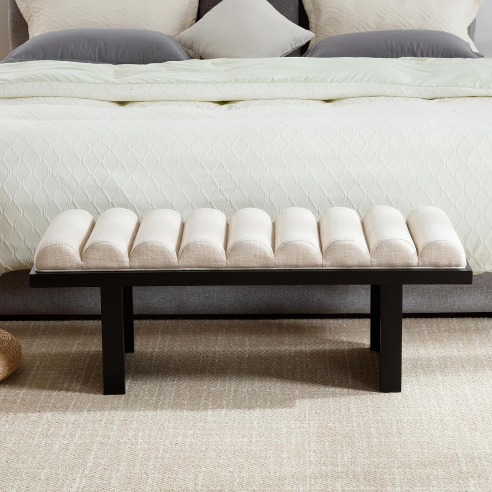 HEAH-YO Modern Bedroom Bench,47 Inches Upholstered Entryway Bench for Bedroom...