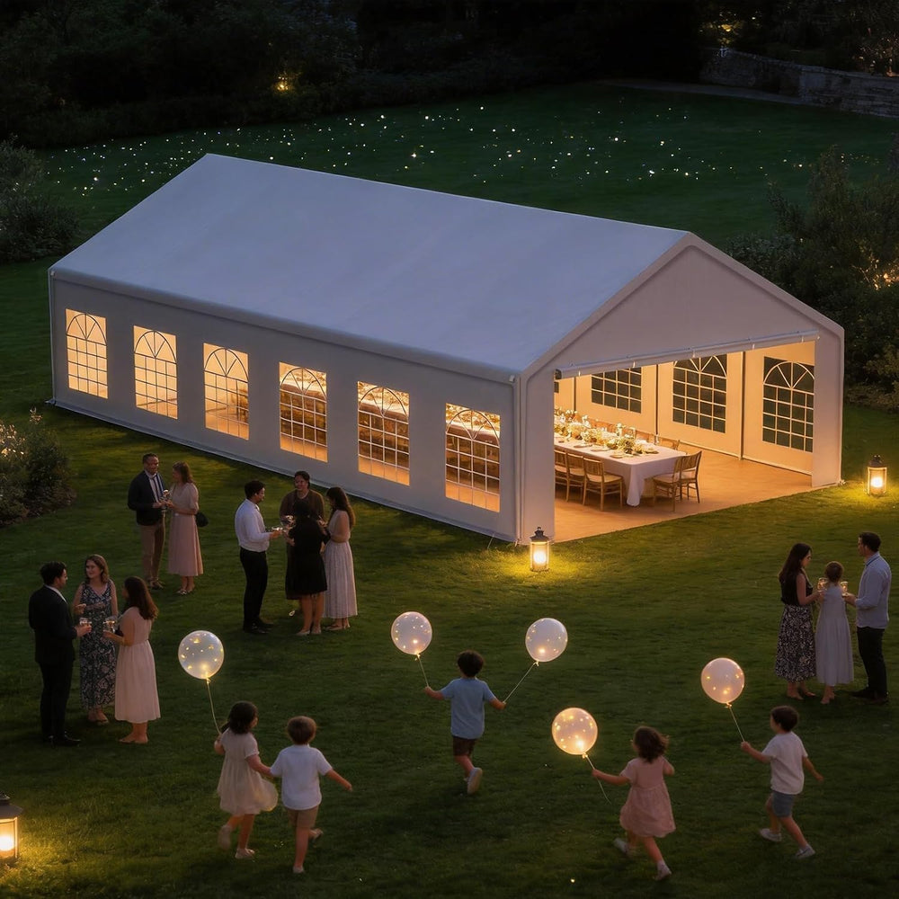20x40ft Party Tent Heavy Duty with Removable Sidewalls White