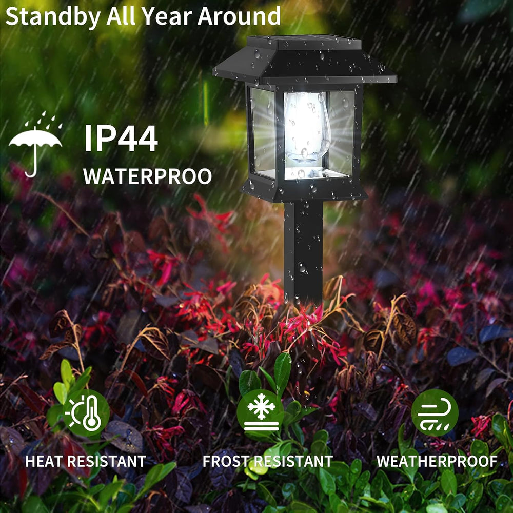 Greluna Solar Pathway Lights Outdoor,12 Pack Cool White 6000K Solar Lights,