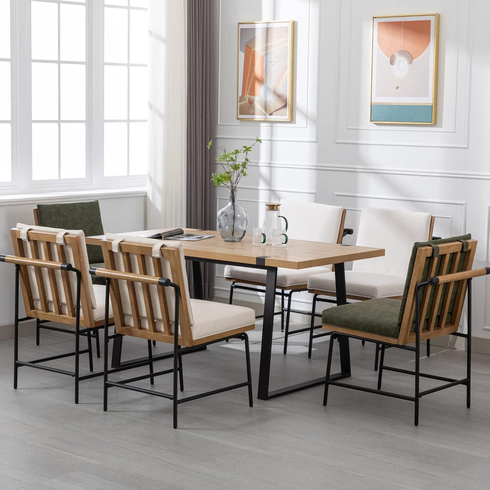 Ya-Home Modern Dining Chairs Set of 4, Comfy PU Leather Side Chairs Guest Cha...