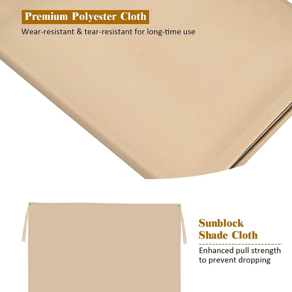 Tangkula 16.7x6.7 Ft Pergola Replacement Canopy Shade Cover, Beige