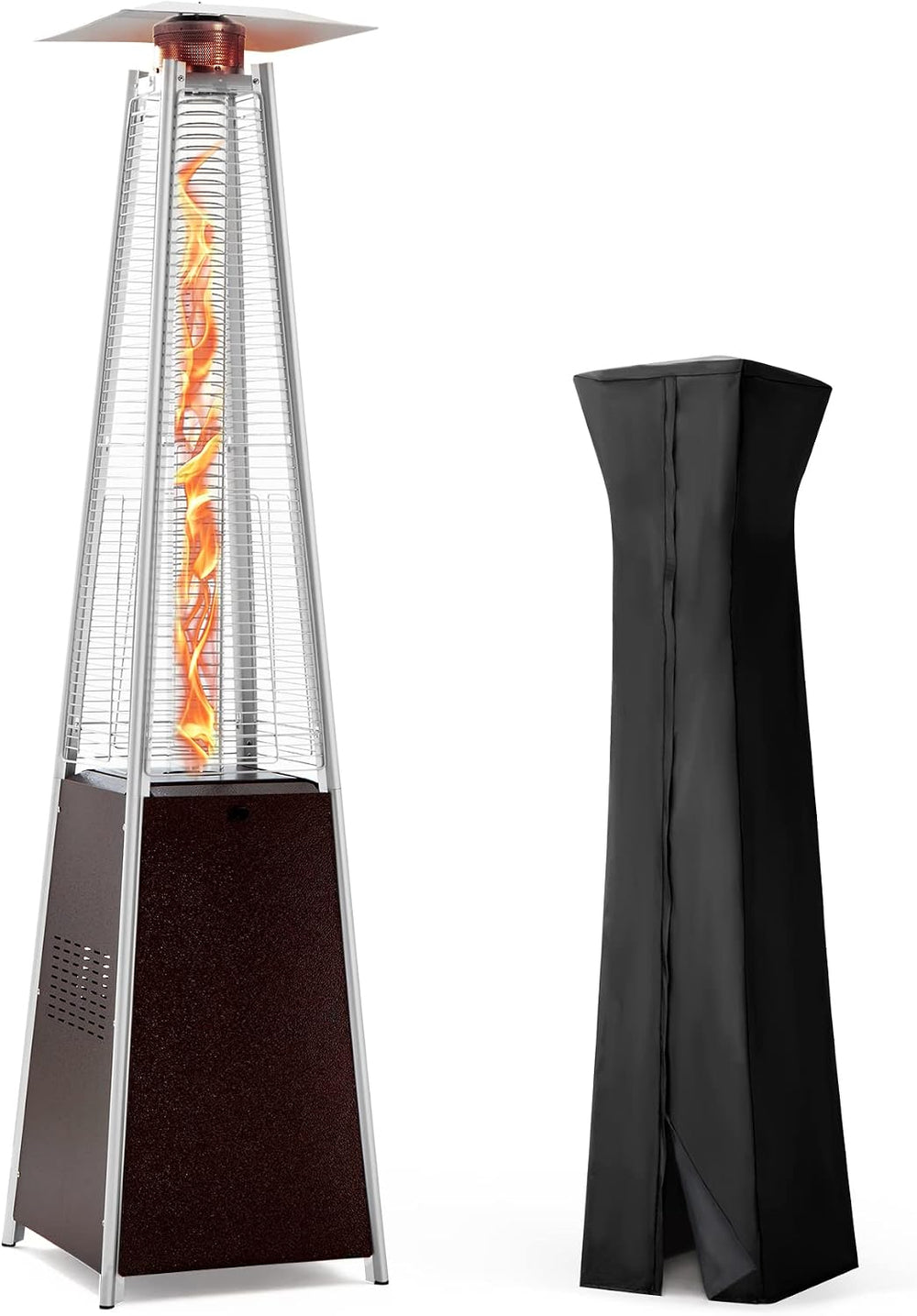 Flame Pyramid Pool Heater, Triple Safety Protection Portable Patio Heater wit...