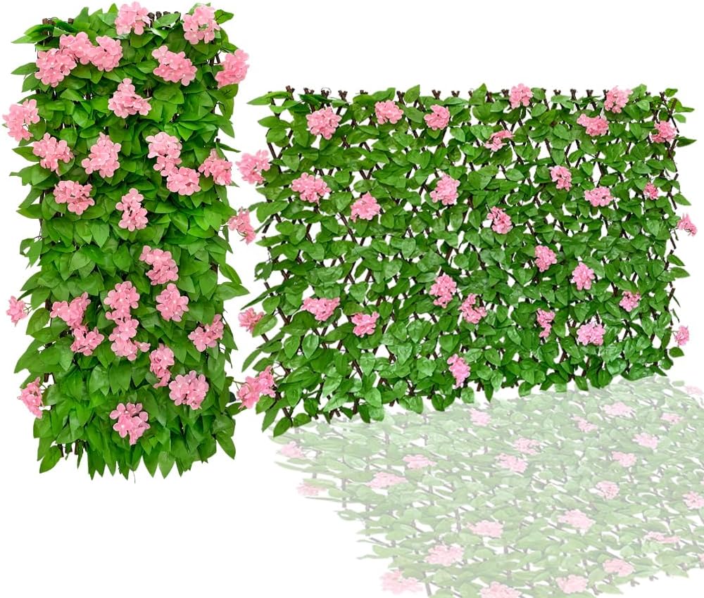 86 York Expandable Fence Privacy Screen Faux Ivy Decorative for Outdoor Garde...