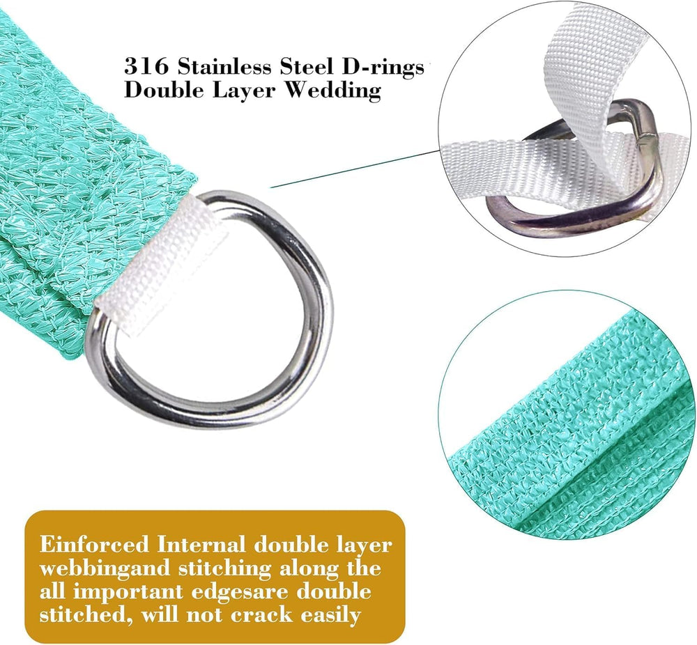 16' x 20' Turquoise Rectangle Sun Shade Sail Canopy Durable Fabric UV...
