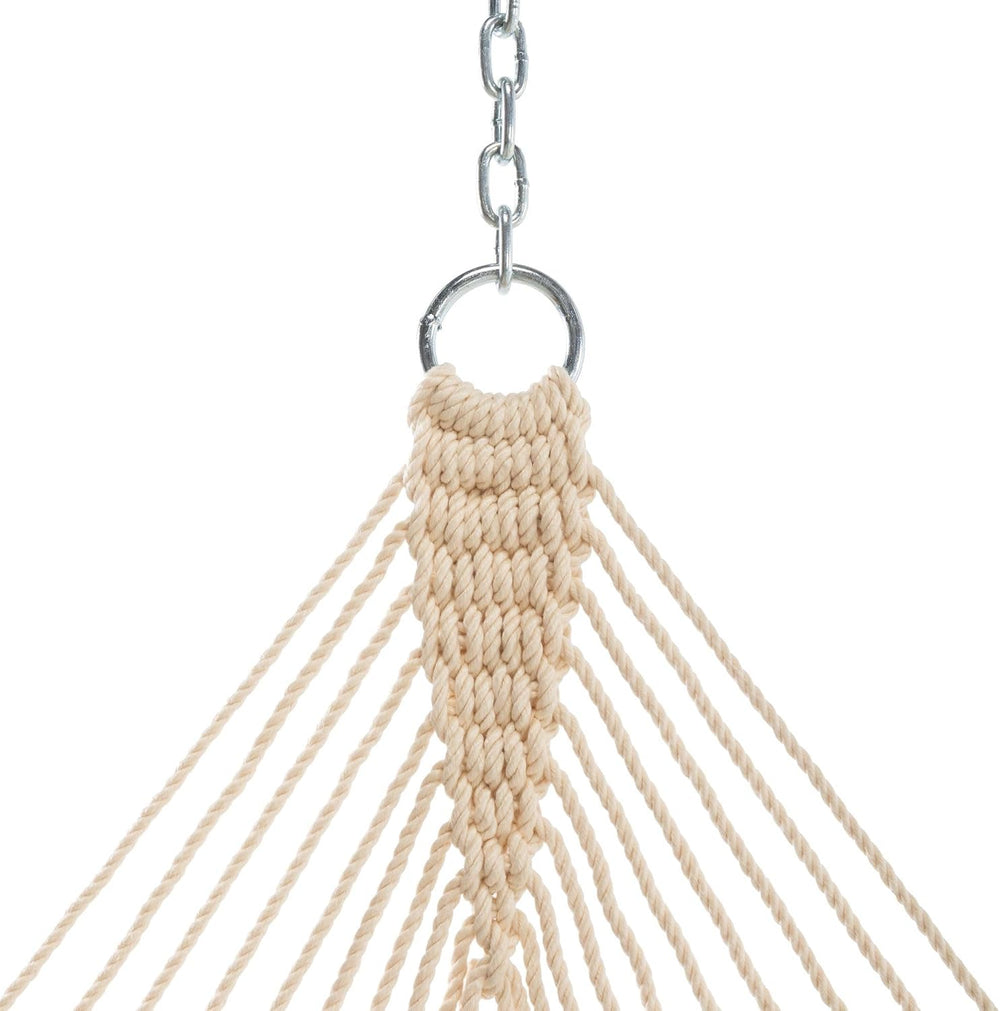 Hatteras Hammocks Deluxe Oatmeal Duracord Rope Hammock with Free Extension Ch...