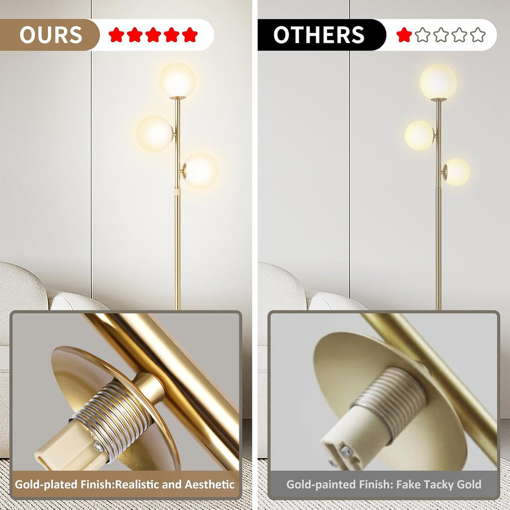 vallerico 3-Globe Mid Century Modern Floor Lamps for Living Room