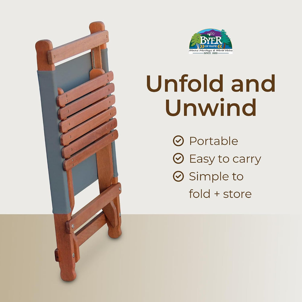 BYER OF MAINE Pangean Lounger Chair, and Beach Use in Granite, Portable