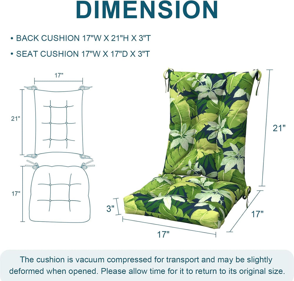 DYTXIII Set of 2 Rocking Chair Cushions for Outdoor/Indoor Use,Water Resistan...