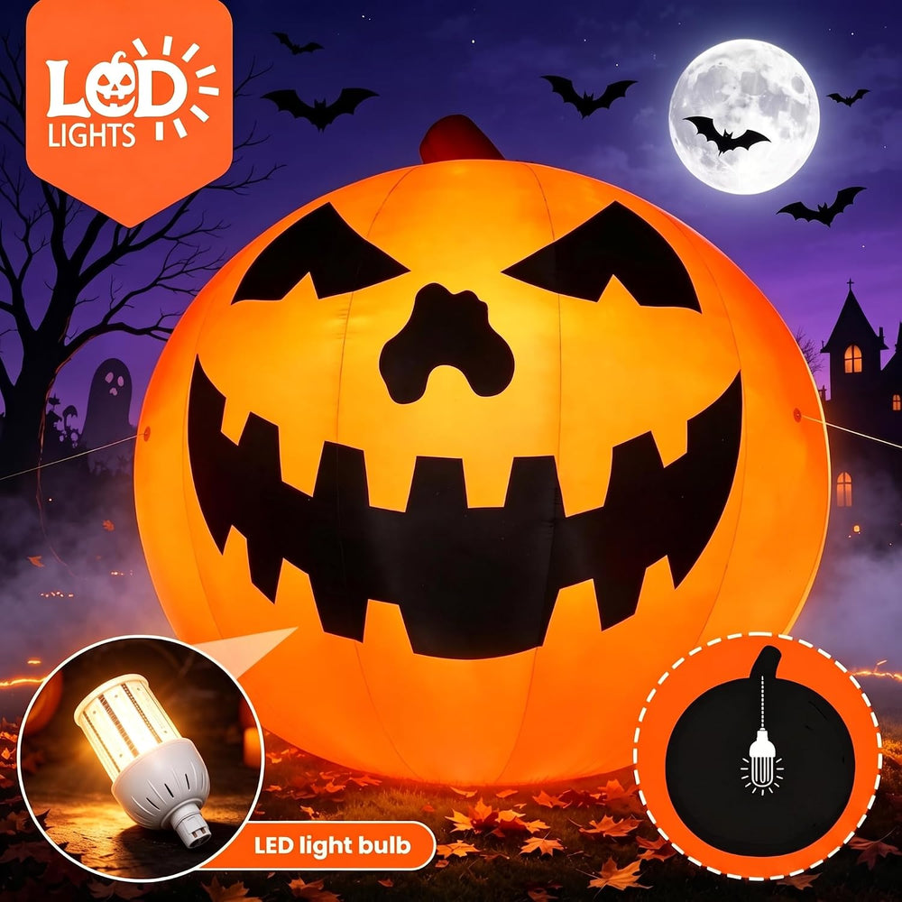 20FT Giant Inflatable Pumpkin Lighted Outdoor Halloween Decor with Blower