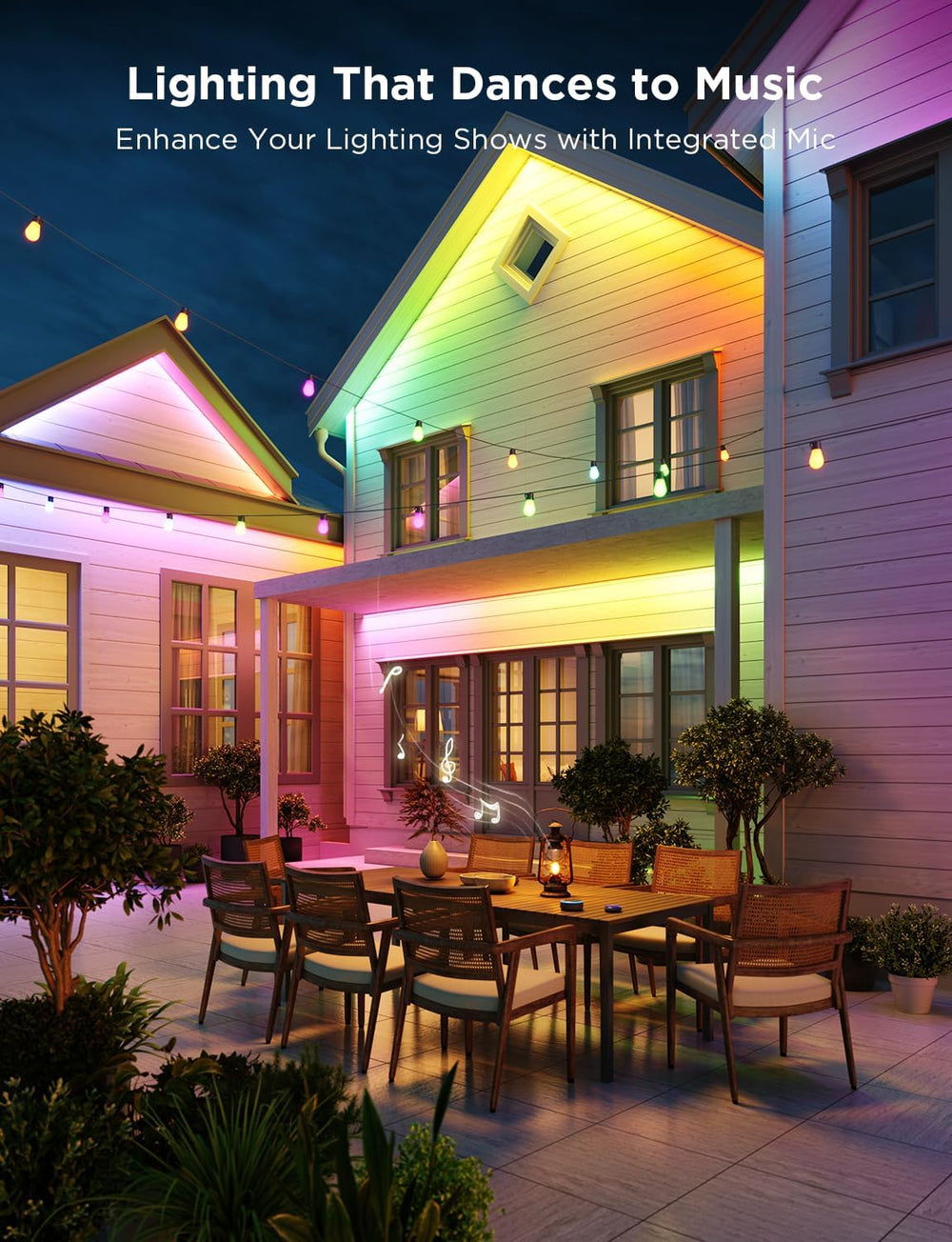 Govee Outdoor LED Strip Lights, 98.4ft Smart Outdoor Lights Work with Alexa a...