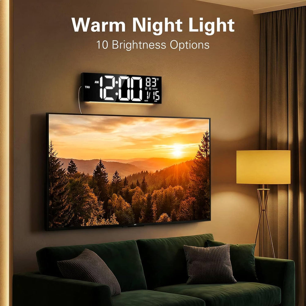 JALL 16" Large Digital Wall Clock with RGB Colors for Classroom, Wall Cl...