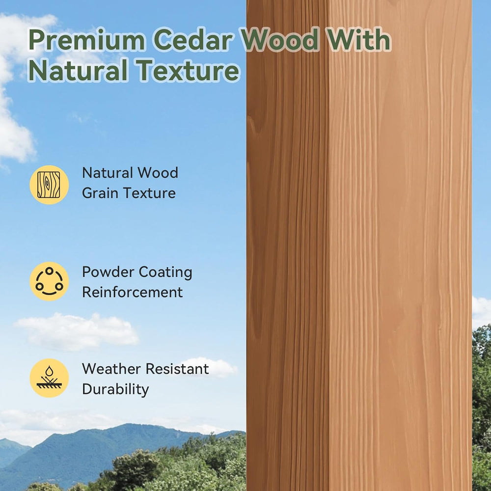 Aoxun 10 x 12 Cedar Wood Pergola Outdoor Solid Wooden Pergola Kit