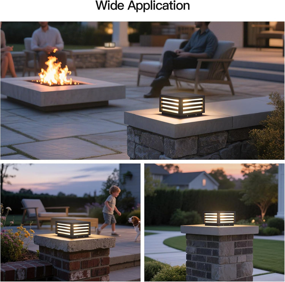 MVBT Glass Post Lights Outdoor, 8.8" Hard Wired Pillar Lights Outdoor