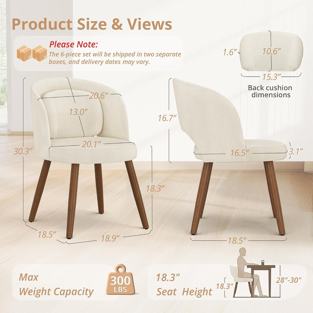 LUE BONA Dining Chairs Set of 4, Modern Upholstered Kitchen Chairs with Solid...