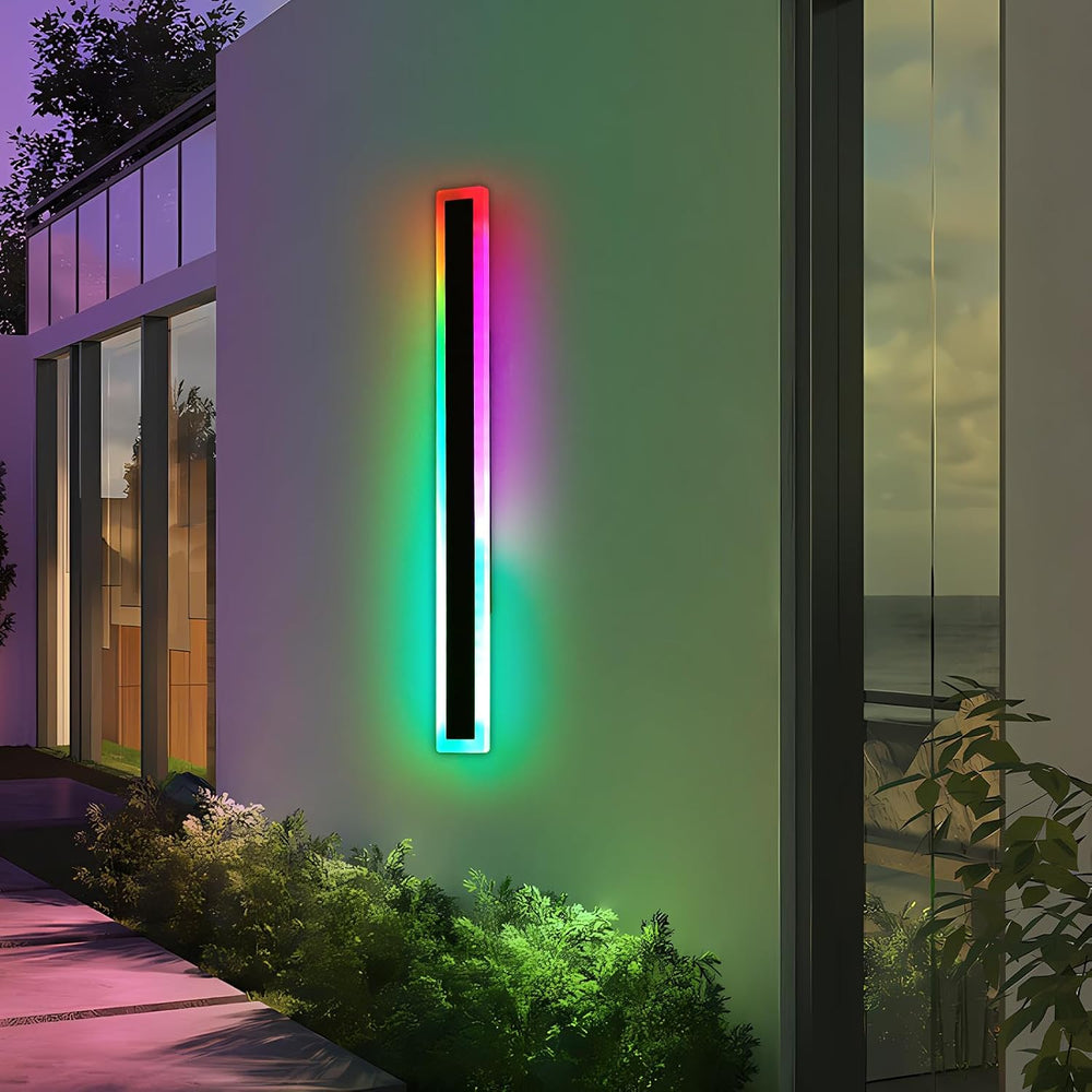 23.6inch Outdoor Modern Wall Light, 10 Colour RGB Dimmable Long Wall Sconce, ...