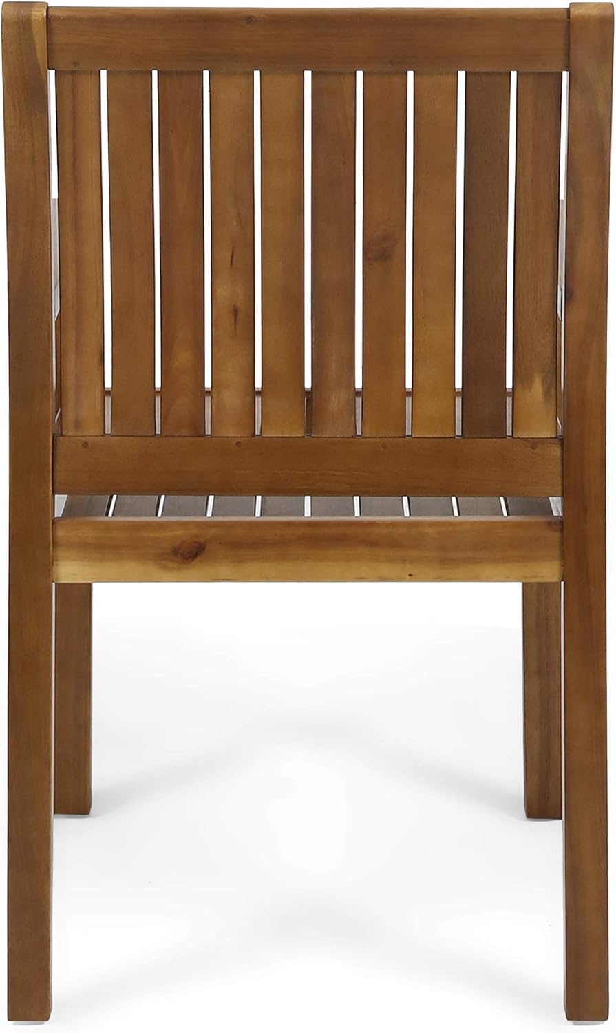 Christopher Knight Home Teague Outdoor Acacia Wood Dining Chairs (Set of 2), ...