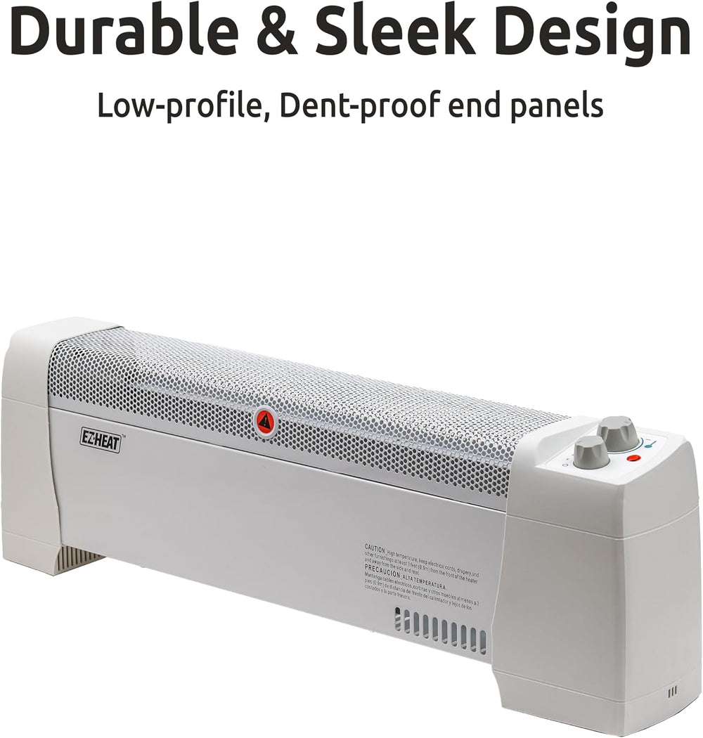 EZ-HEAT 1,500 Watt Baseboard Space Heater with Adjustable Thermostat, Dent-Pr...