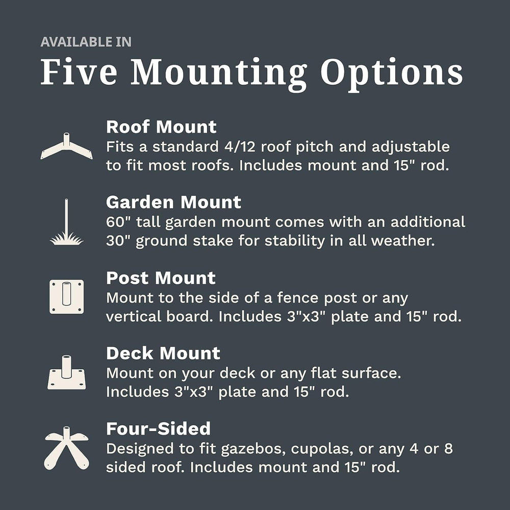 EZ Vane Steel Standing Deer Weathervane with Wind Cups — Roof Mount