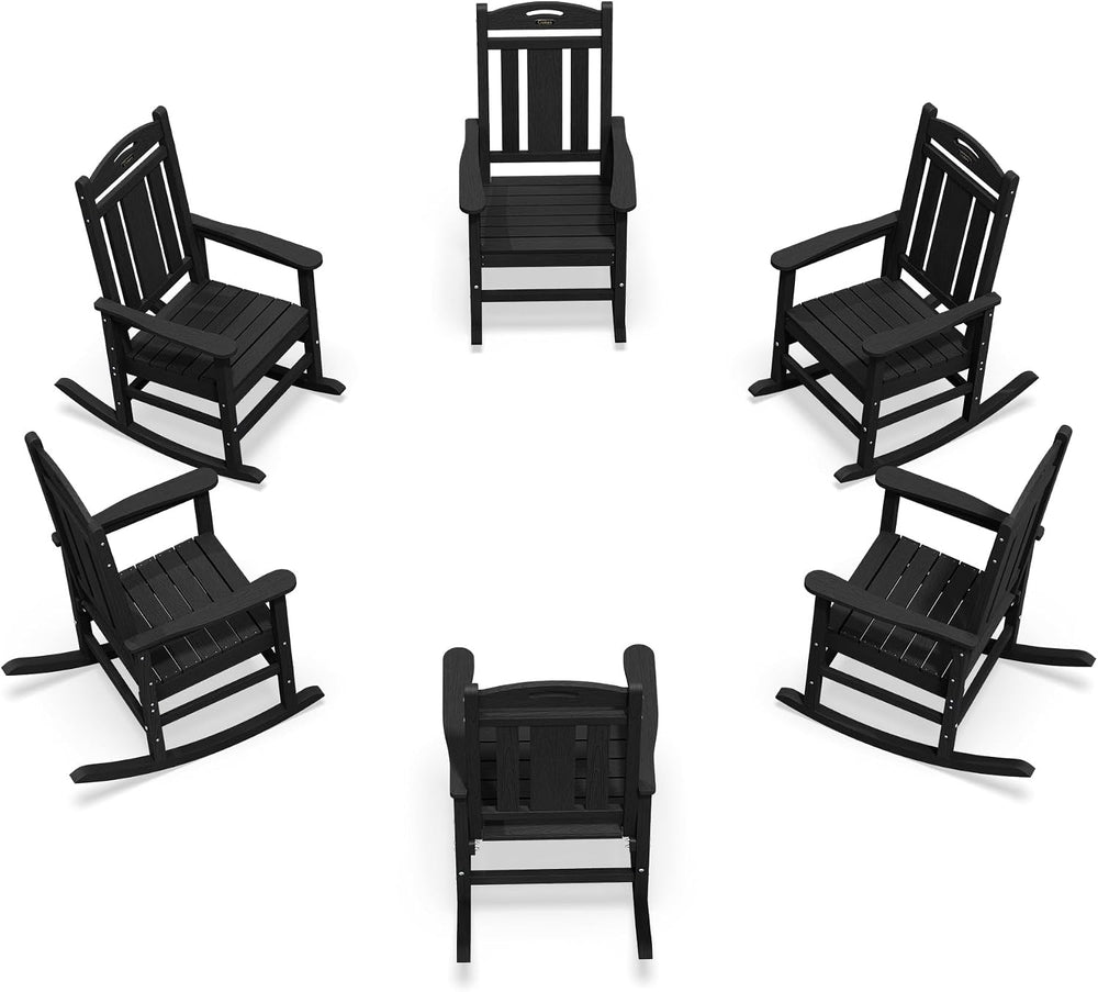 Ciokea Oversized Outdoor Rocking Chairs Set of 6, 380lbs Heavy-Duty Large Pat...