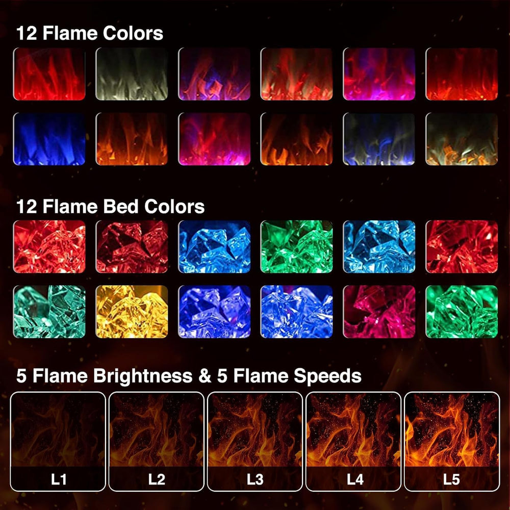ZAFRO 50" Electric Fireplace with Remote Ultra-Thin & Quiet Wall-Mou...
