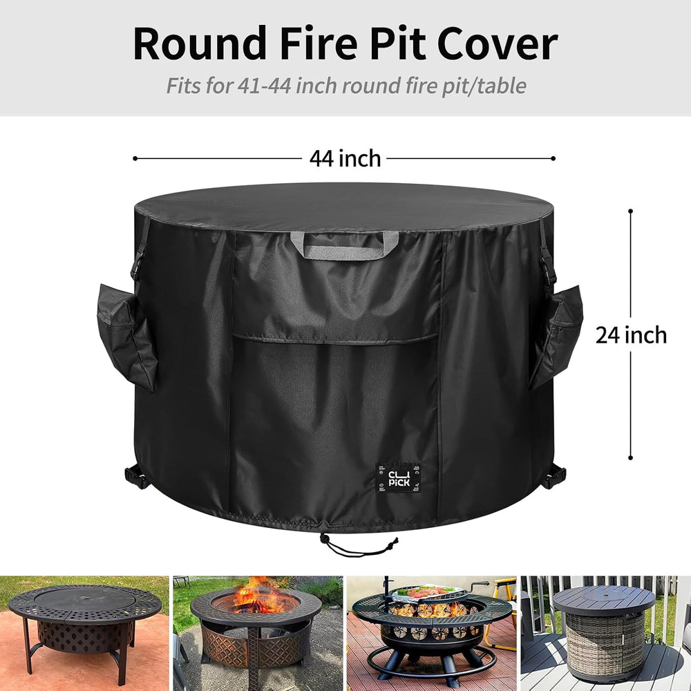 Fire Pit Cover,Heavy-Duty Waterproof Tear-Resistant FirePit Covers Round with...