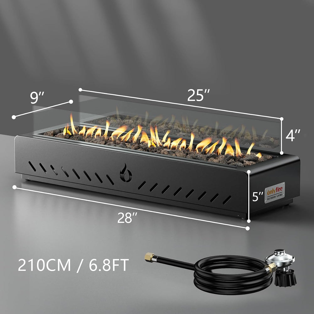 28" Gas Fire Pit Bottom-Mounted for Table with Umbrella Hole, FP044