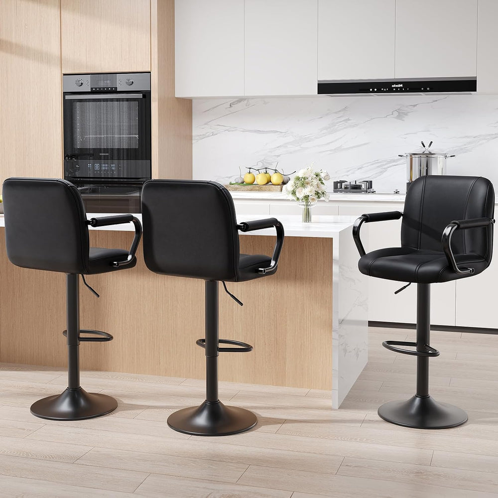 MALOL 3 Piece Bar Stool Set - Swivel High Chairs for Kitchen Island, Modern B...
