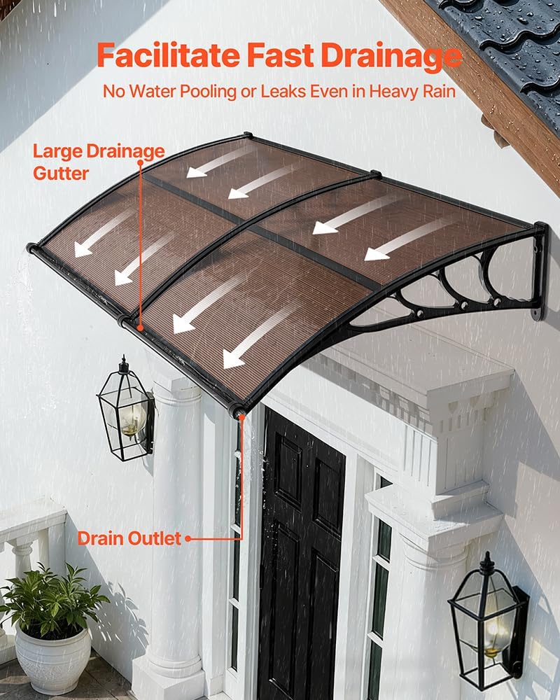 VEVOR Awnings for Door Entrance 38" x 78" Window Awning Canopy Exte...
