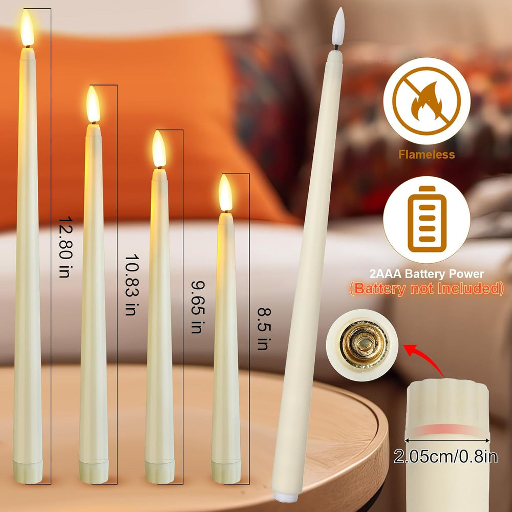 Rossesay 48 Pcs Flameless LED Taper Candles Battery Operated Candles 4 Sizes ...