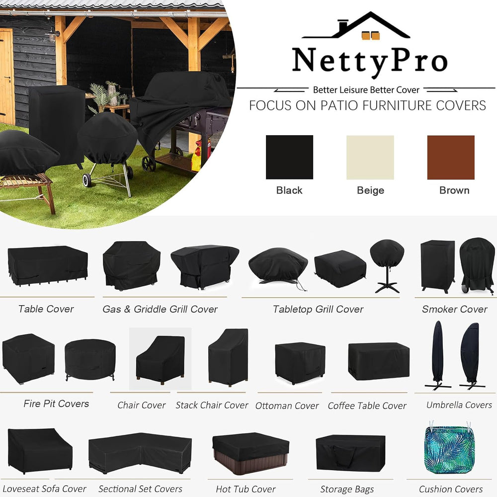NettyPro Patio Table Cover Square 80 x 80 Inch, Waterproof Outdoor Furniture ...