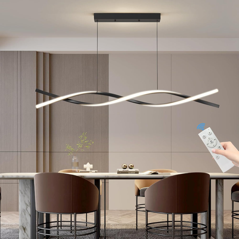 Modern LED Ceiling Pendant Light, 39IN Modern Chandelier with Remote Control ...