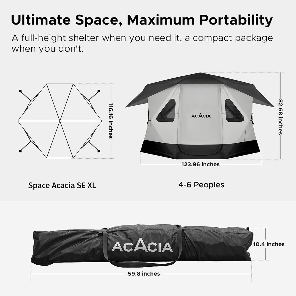 Space Acacia Lite Camping Tent, Pop Up Tents for Camping, Lightweight & D...