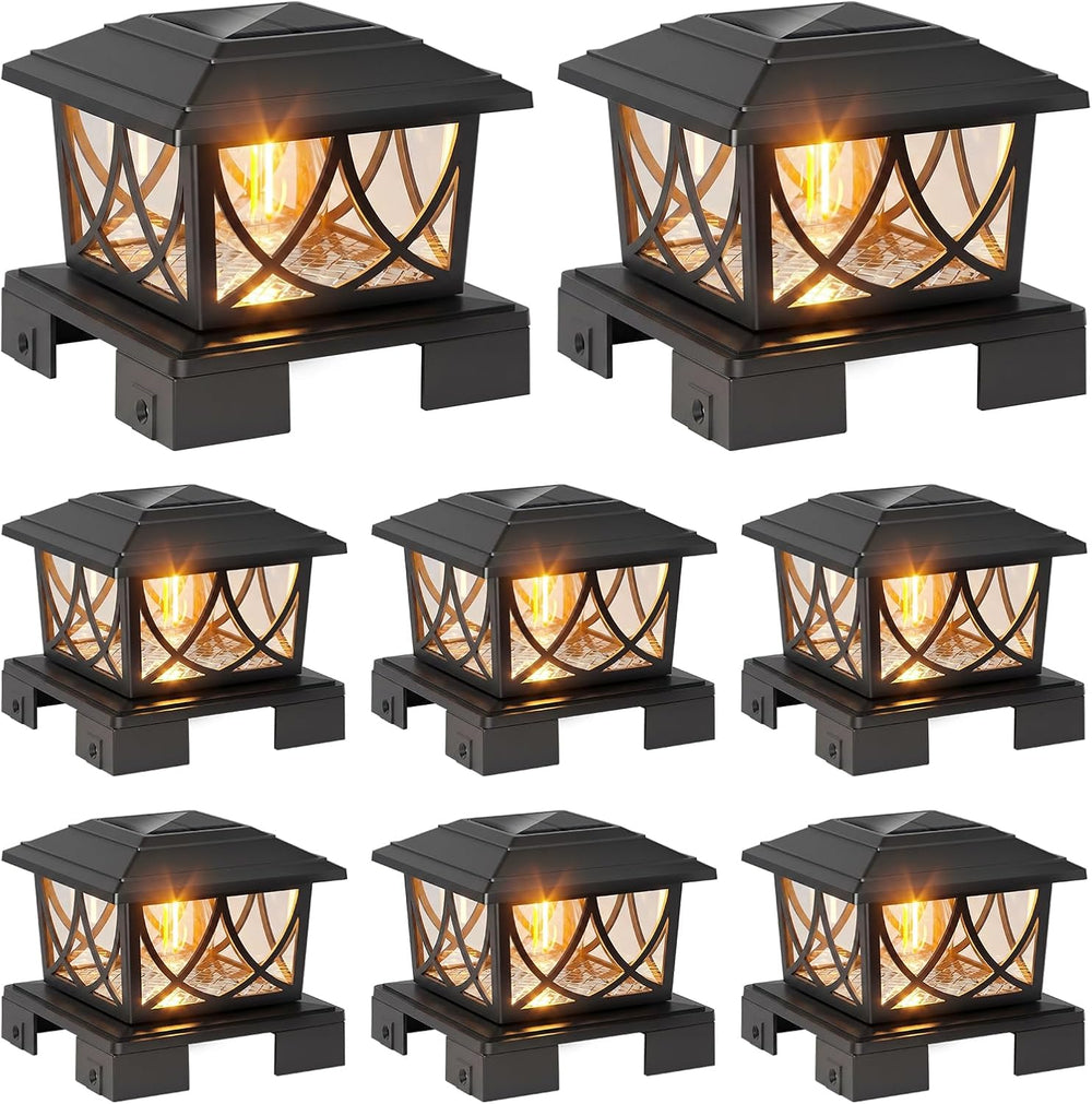JOFIOS Solar Post Lights Outdoor 8pack, Adjustable Base Fits 3.5"–6"...