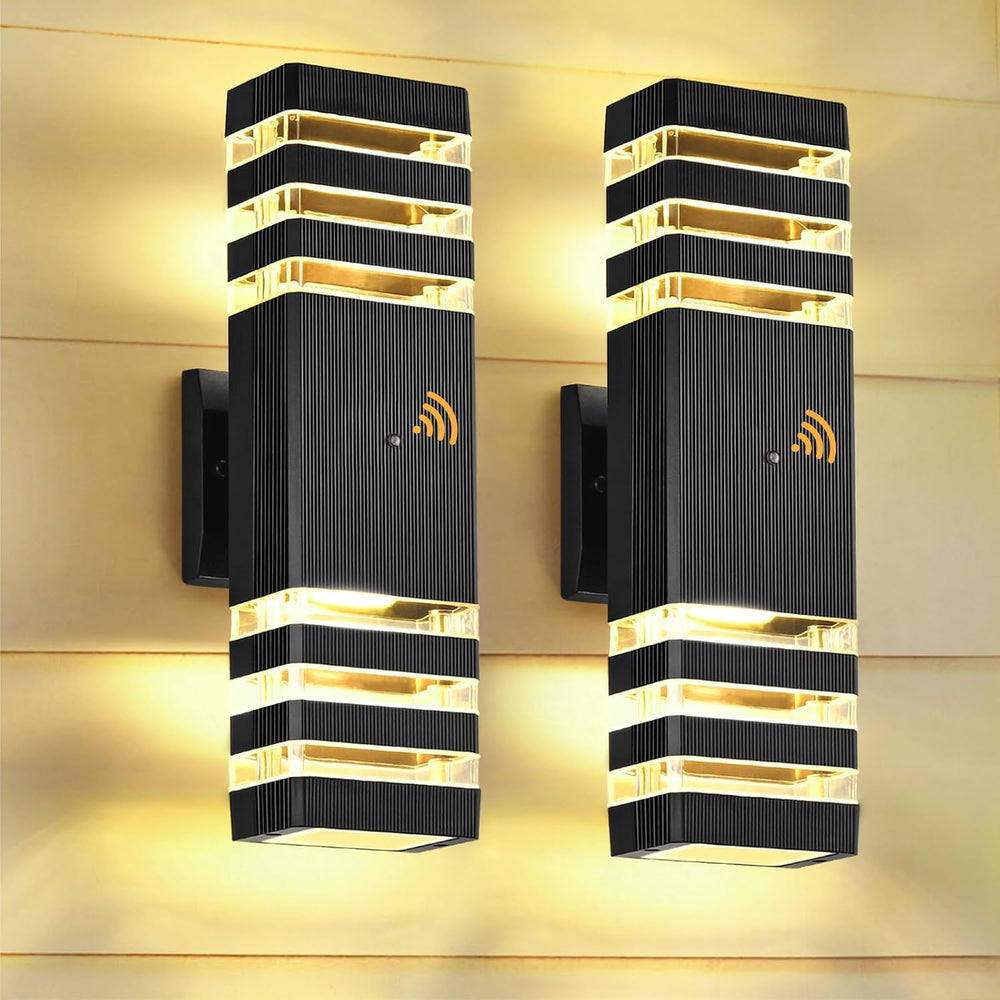 Dusk to Dawn Outdoor Wall Lights 2 Pack, Up and Down Porch Lights Outdoor Wal...