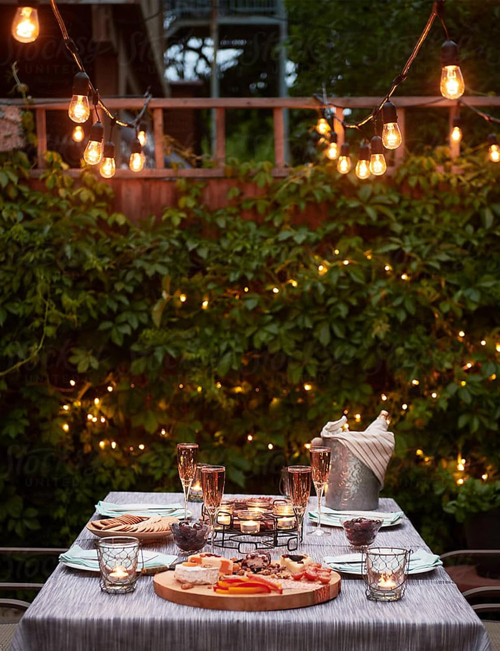 Svater Outdoor String Lights 50 FT Outside LED Patio Light E26 Waterproof