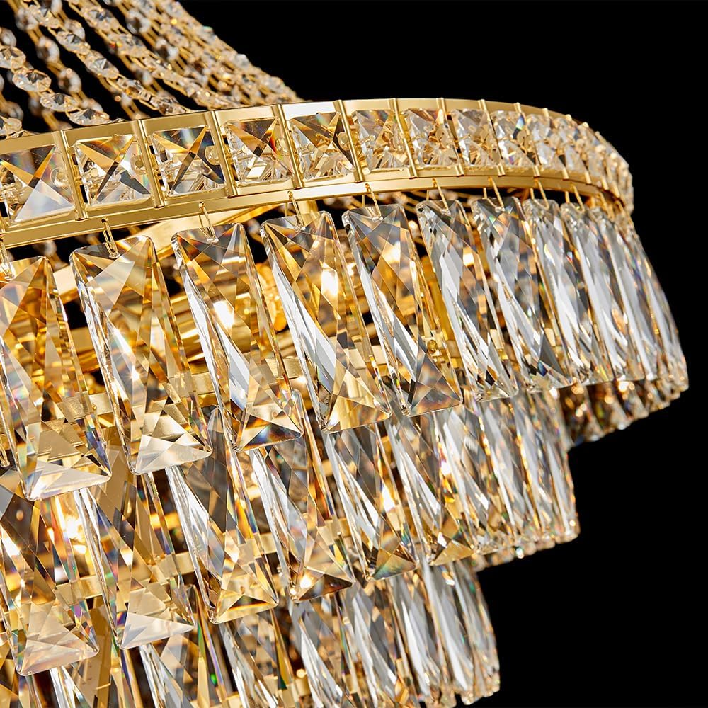 Large Gold Luxury Crystal Chandeliers 26 Lights Modern Chandelier for High Ce...