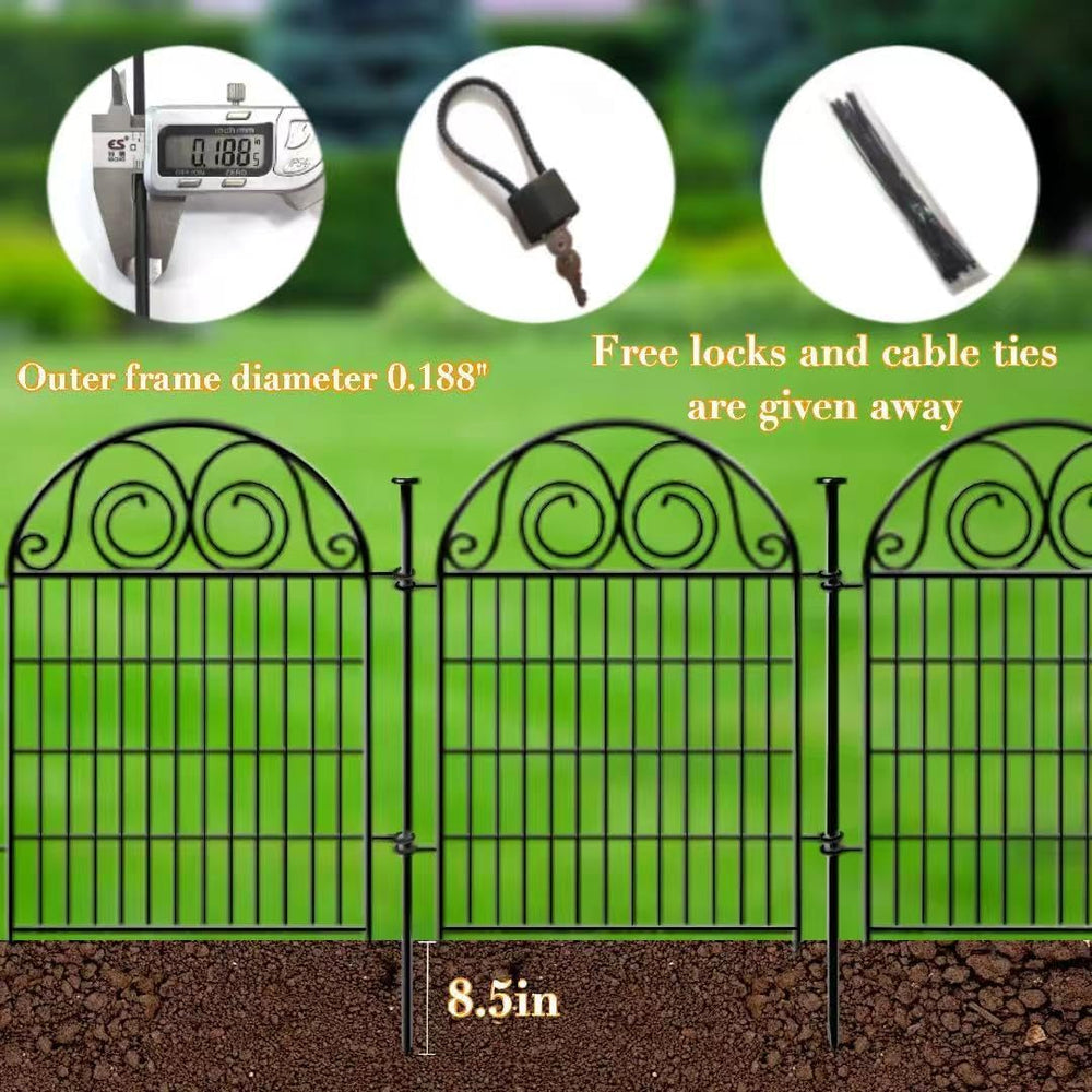Getlay Tall Garden Fence Animal Barrier with Gate, 36 in(H) 14 Panels Garden ...