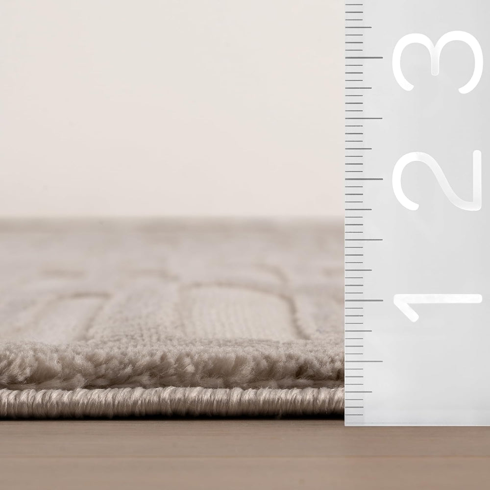 nuLOOM Kailani Cream/Grey Abstract Washable Area Rug, 3' x 5'