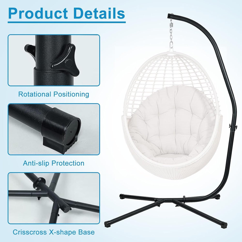 BPS Hammock Steel Stand Only C-Stand for Hanging Hammock Chairs - 300 Pound C...