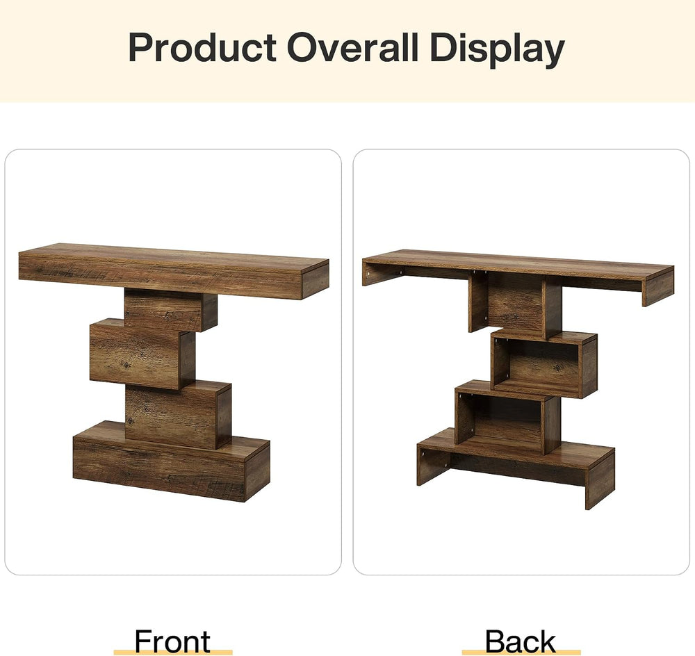 Tribesigns 42.5" Farmhouse Console Table, Narrow Wood Sofa Table Behind ...