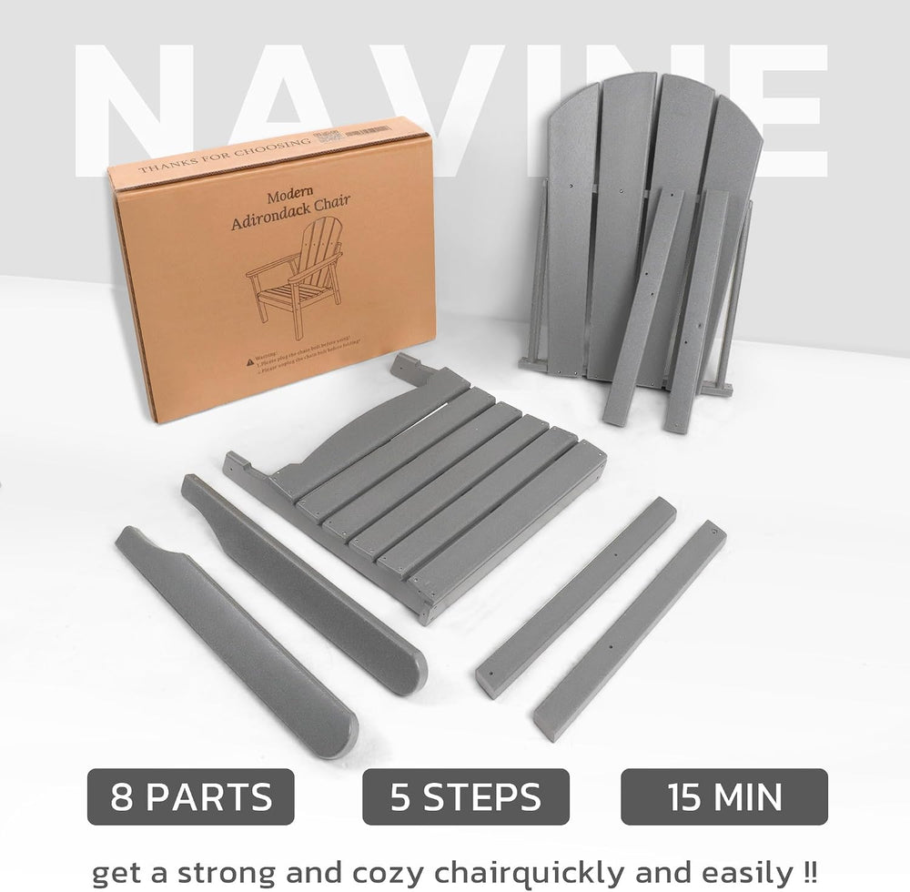 NAVINE Adirondack Chair, HDPE All Weather Adirondack Chairs, Fire Pit Chairs,...