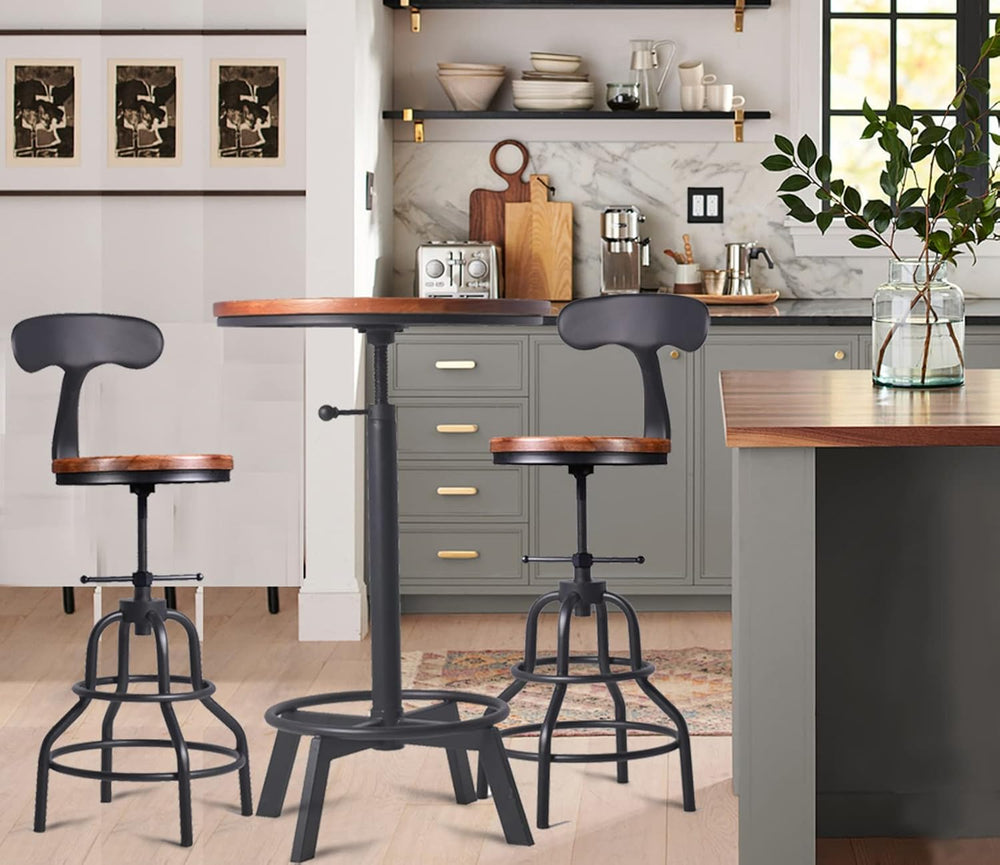 3-Piece Round Table & Chair Sets for Pub Kitchen Dining Living Party Bist...