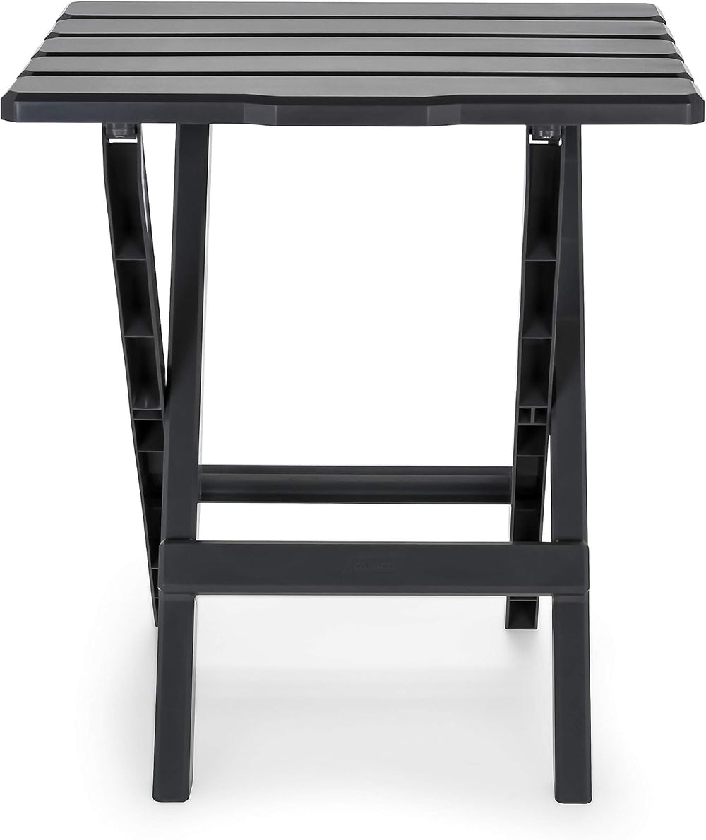 Camco 51885 Large Adirondack Portable Outdoor Furniture Folding Table, Charcoal